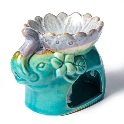 Aromatic oil and wax burner elephant turquoise image