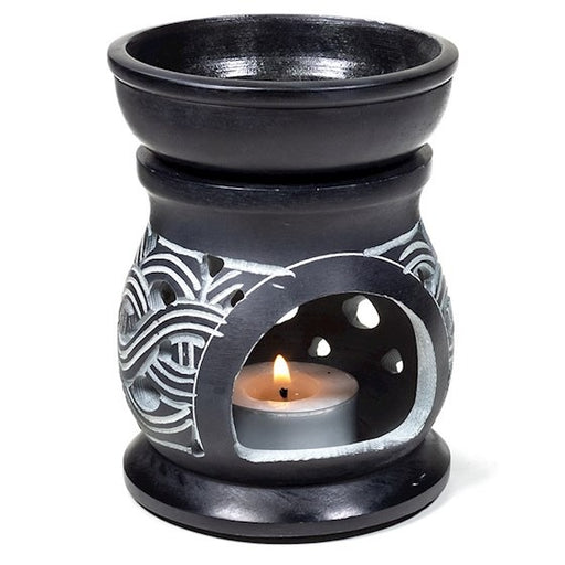 Oil burner Celtic Knot black soapstone image