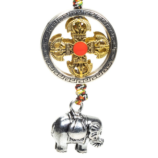 Beskyttelse pendant anheng double dorje with elephant image