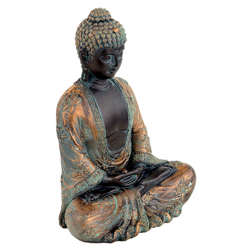 Meditasjon Buddha, antikkfinish Japan 24cm image