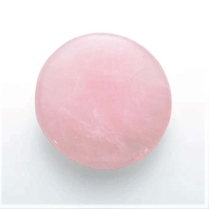 Rosenkvarts flat lommestein / Rose Quartz Palmstone