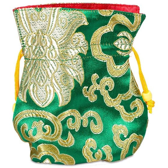 Purse lined brocade green image