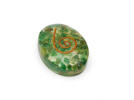 Grønn Aventurine Orgonitt Lommestein / Worry Stone 3 -4cm  image