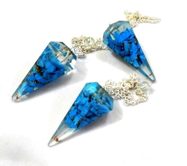 Orgone Color Resin Pendulum Firozi( Indian Turquoise) - Throat C image