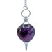 Round Amethyst Pendulum on Chain with 7 Chakras Minerals image