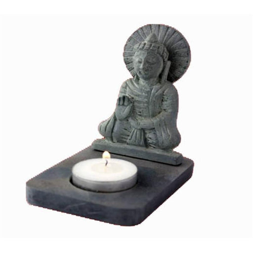 Te-lysholder Buddha svart tannstein image