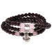 Bracelet with charm red garnet elastic image