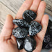 Obsidian, snøfnugg Tromlet M  AAA-kvalitet image
