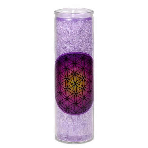 Scented stearin candle Flower of Life purple image