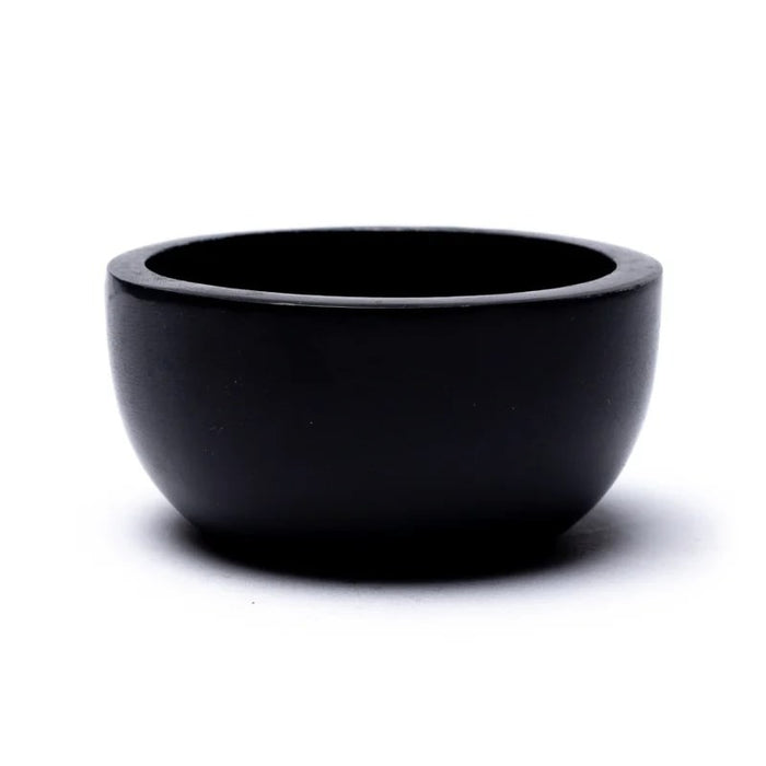 Røkelsesholder/Incense stick bowl black soapstone + white pebble