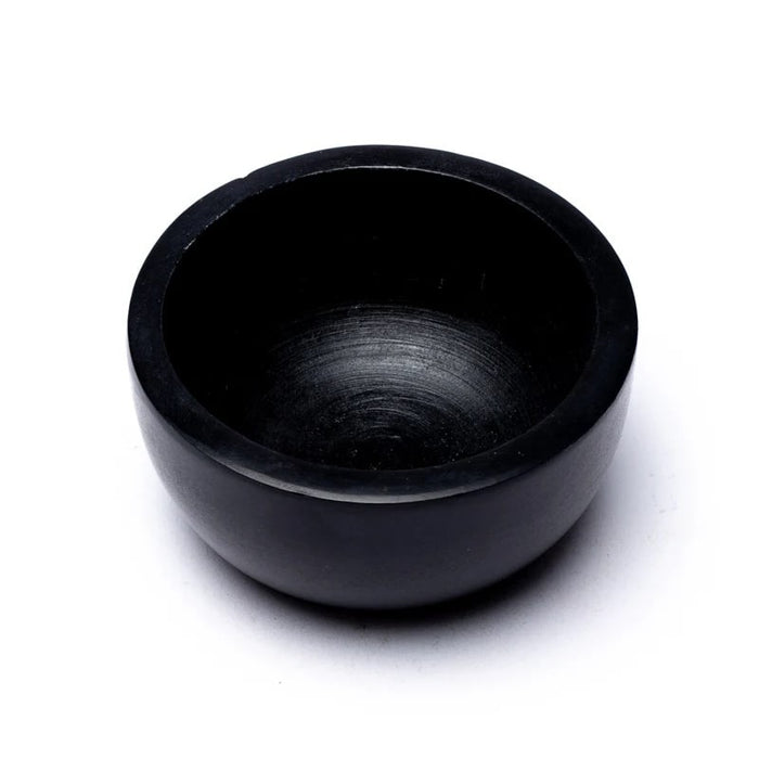 Røkelsesholder/Incense stick bowl black soapstone + white pebble