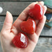 Karneol hjerte Lommestein/ Carnelian heart worry stones 4 cm  image