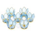 Telysholder/ Set of 7: Lotus light small blue gold trim image