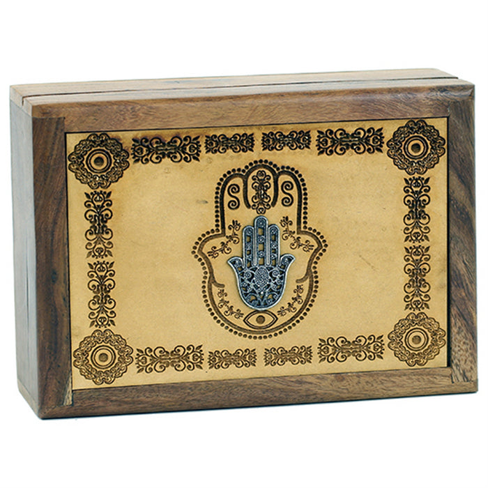 Tarot box hand of Fatima engraved image