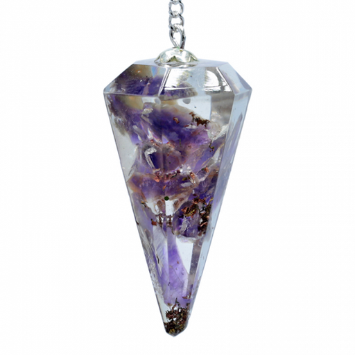 Ametyst Orgonite pendel  - Orgone pendulum Amethyst 4 cm  image
