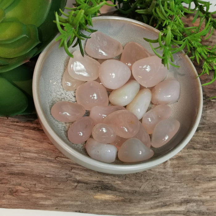 Kalsedon, rosa Tromlet Stor  AAA-kvalitet image