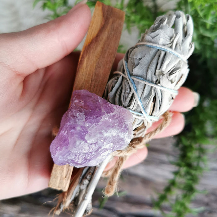  Sage Smudge Kit  Hvite Salvie| Palo Santo | Ametyst - sett 3 image