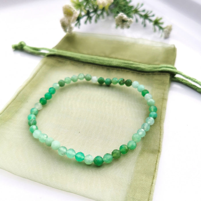 Krysopras/Chrysoprase Armbånd 4mm ( faceted) image