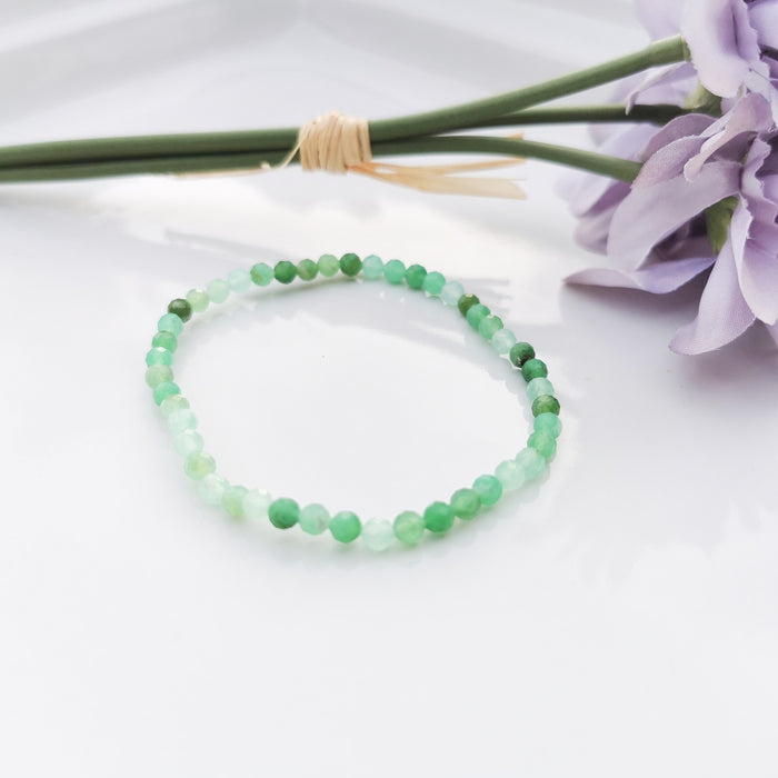 Krysopras/Chrysoprase Armbånd 4mm ( faceted) image