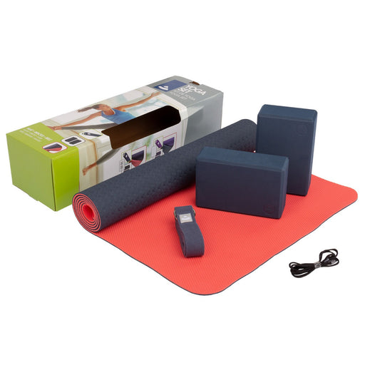 Yoga-Set FLOW blue 1 yoga mat, 2 yoga bricks, 1 yoga belt image