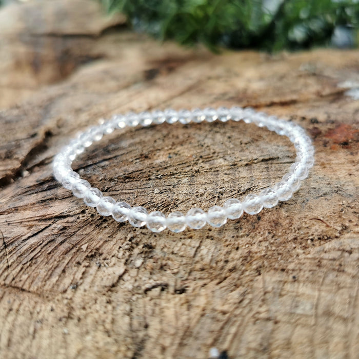 Bergkrystall armbånd 4 mm ( Faceted) image
