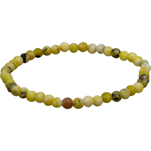 Elastic Bracelet 4mm Round Beads - Yellow Turquoise  image