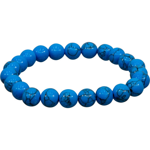 Elastic Bracelet 8mm Round Beads - Turquoise  image