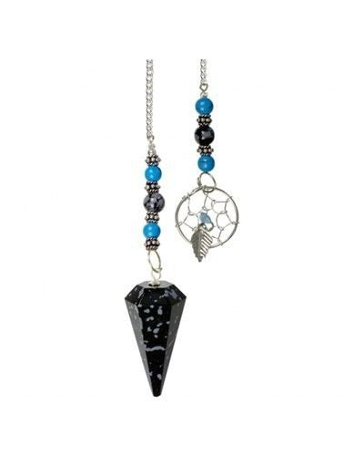 Hexagonal Pendulum Snowflake Obsidian – Dreamcatcher image