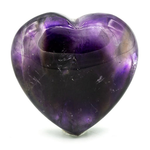 Ametyst (Phantom) hjerte lommestein/ worry stone 3cm  image