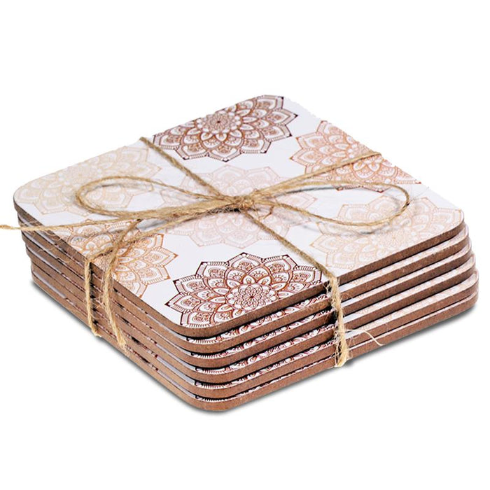 Rosa Mandala brikker/Coasters Mandala pink set of 6 image