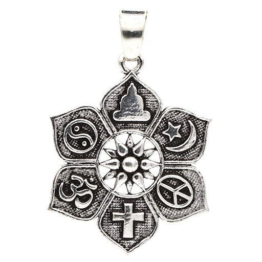 Pendant lotus with religious symbols image