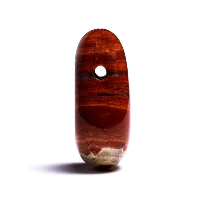 Jaspis, rød anheng med sidehull AAA+ kvalitet image
