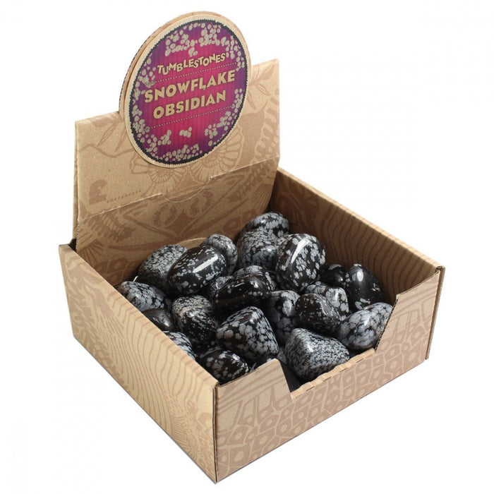 Obsidian, snøfnugg Tromlet M  AAA-kvalitet image