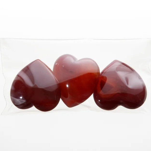 Karneol hjerte Lommestein/ Carnelian heart worry stones 4 cm  image
