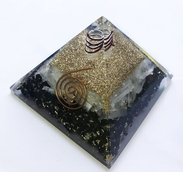 Pyramid Selenite black tourmaline 60-70 mm image