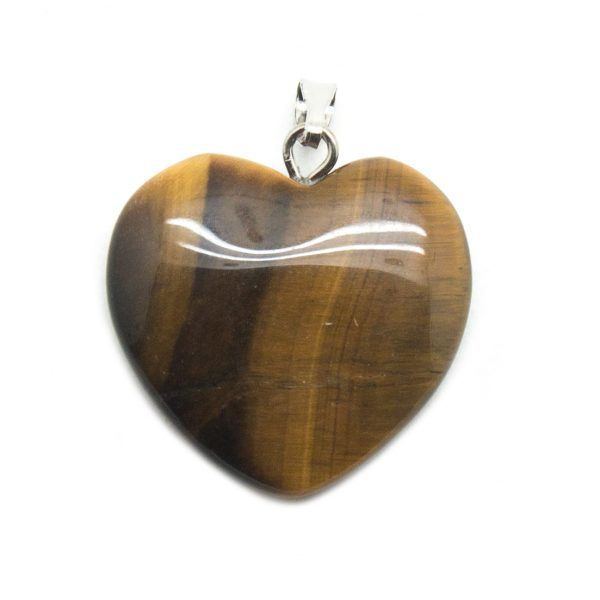 Tigerøye hjerte anheng | Tiger Eye Heart Pendant 20 mm image