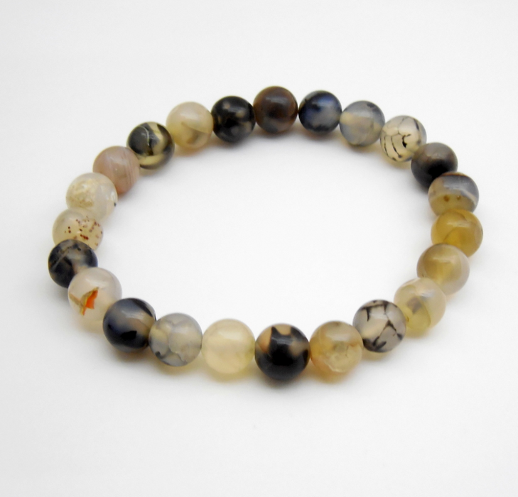 Naturlig Svart Onyx og  Månestein Perler Armbånd image