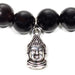 Mala/bracelet black wood elastic with buddha image