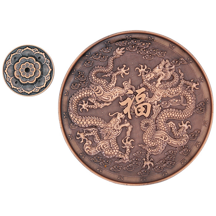 Røkelseholder/Incense burner Dragons copper colour  image