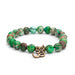 Mala Armbånd/bracelet, green imperial turquoise with OM charm image