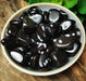 Obsidian, sort m/snefnugg tromlet stor (L) AAA-kvalitet image