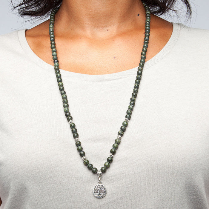 Mala Armbånd / Mala long bracelet, green serpentine  image