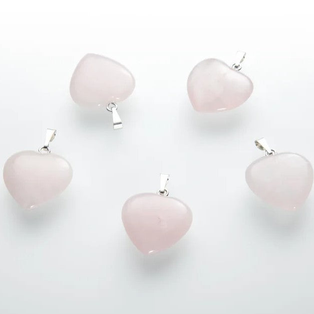 Rosenkvarts / Rose Quartz  Hjerte Anheng 2 cm  image