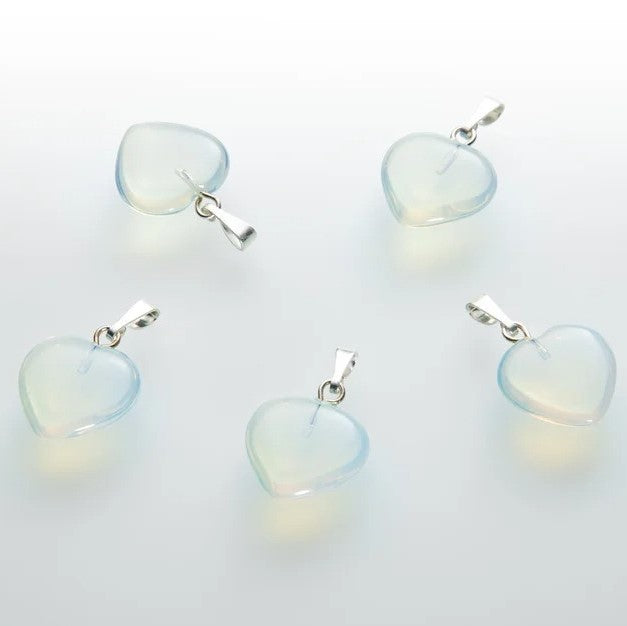 Opalitt/Opalite hjerte anheng 15 mm image