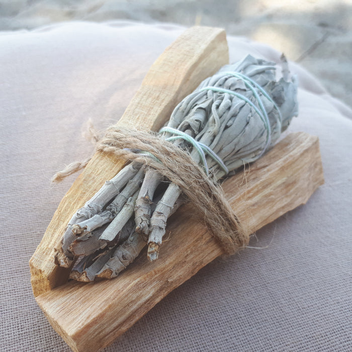 Hvite Salvie (White Sage) og Palo Santo- Sett 3stk image