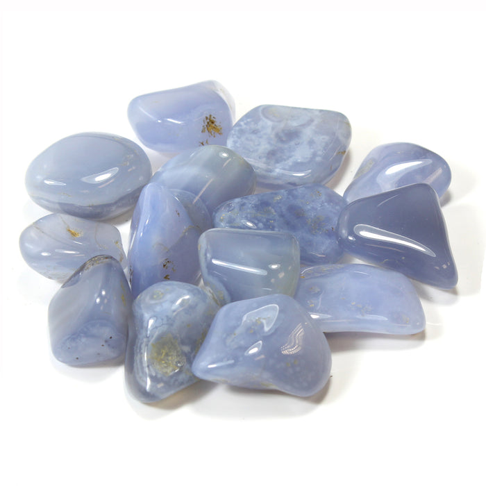 Kalsedon, blå/ Chalcedony Blue Tromlet Medium image