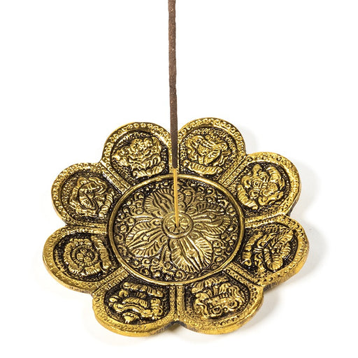 Røkelseholder/Incence burner 8 auspicious symbols gold image
