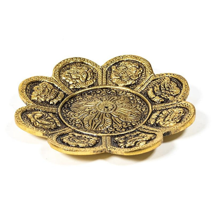 Røkelseholder/Incence burner 8 auspicious symbols gold image