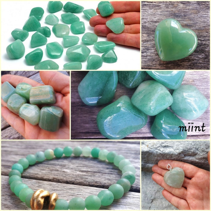 Grønn Aventurine Orgonitt Lommestein / Worry Stone 3 -4cm  image
